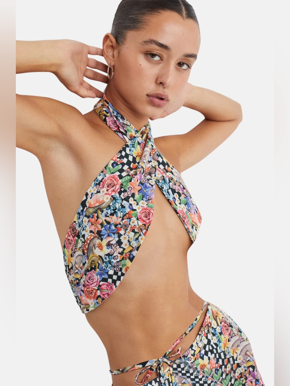 NWT For Love and Lemons Deidre Halter Scarf Top